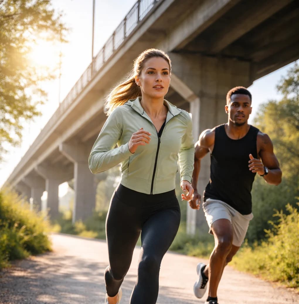 Luma athletes running outdoors